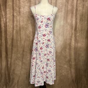 Vintage 90s No Boundaries Floral Print Maxi Shift Dress Multicolor Boho Indie